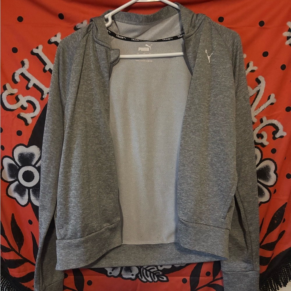 Puma Light Gray Training Hoodie